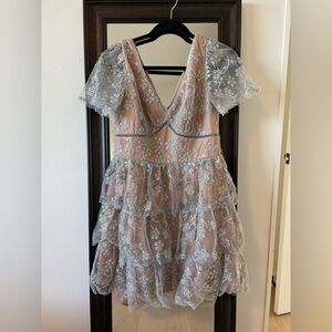 Self portrait silver mini dress new without tag
